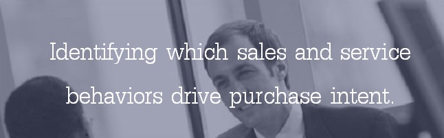 Identifying which sales and service behaviors drive purchase intent.
